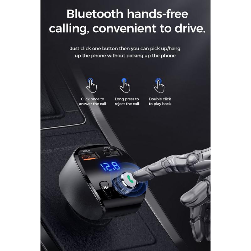 JOYROOM FM transmitter με οθόνη JR-CL02, 2x USB, SD card, 18W, μαύρο | eLabstore.gr JOYROOM FM transmitter με οθόνη JR-CL02, 2x USB, SD card, 18W, μαύρο | Gadgets - Αξεσουάρ | elabstore.gr