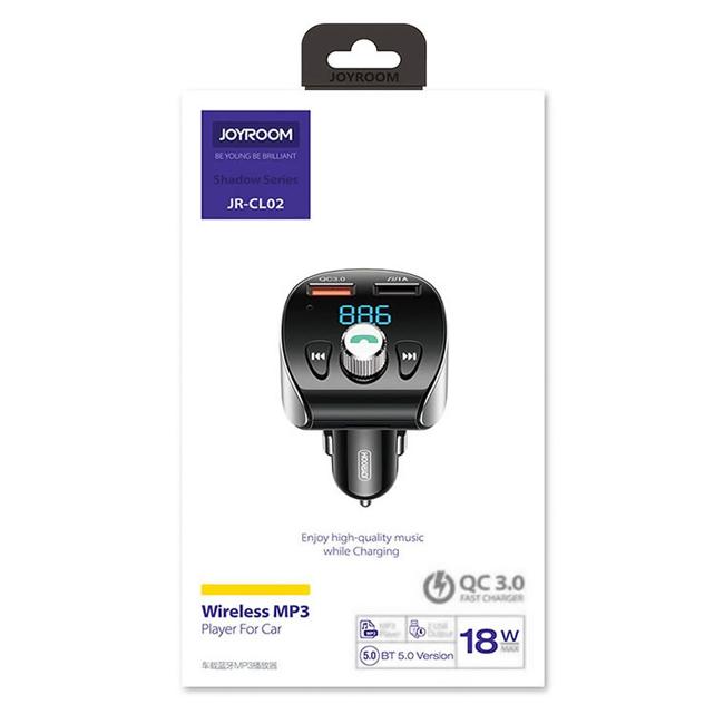 JOYROOM FM transmitter με οθόνη JR-CL02, 2x USB, SD card, 18W, μαύρο | eLabstore.gr JOYROOM FM transmitter με οθόνη JR-CL02, 2x USB, SD card, 18W, μαύρο | Gadgets - Αξεσουάρ | elabstore.gr