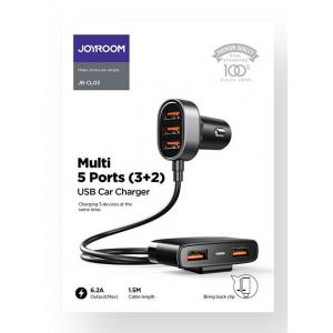 JOYROOM φορτιστής αυτοκινήτου JR-CL03, 5x USB, 6.2A, 1.5m, μαυρος | eLabstore.gr JOYROOM φορτιστής αυτοκινήτου JR-CL03, 5x USB, 6.2A, 1.5m, μαυρος | Αξεσουάρ κινητών | elabstore.gr