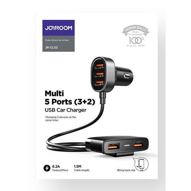 JOYROOM φορτιστής αυτοκινήτου JR-CL03, 5x USB, 6.2A, 1.5m, μαυρος | eLabstore.gr JOYROOM φορτιστής αυτοκινήτου JR-CL03, 5x USB, 6.2A, 1.5m, μαυρος | Αξεσουάρ κινητών | elabstore.gr