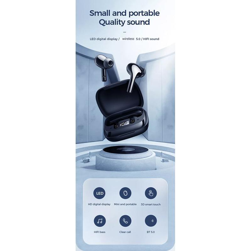 JOYROOM earphones με θήκη φόρτισης JR-TL6, true wireless, μαύρα | eLabstore.gr JOYROOM earphones με θήκη φόρτισης JR-TL6, true wireless, μαύρα | Αξεσουάρ κινητών | elabstore.gr