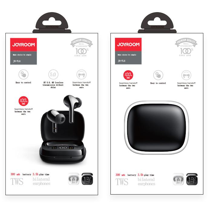 JOYROOM earphones με θήκη φόρτισης JR-TL6, true wireless, μαύρα | eLabstore.gr JOYROOM earphones με θήκη φόρτισης JR-TL6, true wireless, μαύρα | Αξεσουάρ κινητών | elabstore.gr