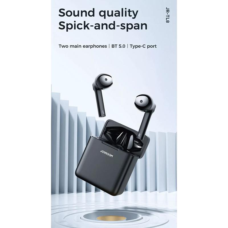 JOYROOM earphones με θήκη φόρτισης JR-TL8, true wireless, μαύρα | eLabstore.gr JOYROOM earphones με θήκη φόρτισης JR-TL8, true wireless, μαύρα | Αξεσουάρ κινητών | elabstore.gr