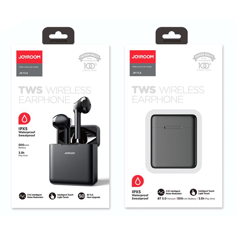 JOYROOM earphones με θήκη φόρτισης JR-TL8, true wireless, μαύρα | eLabstore.gr JOYROOM earphones με θήκη φόρτισης JR-TL8, true wireless, μαύρα | Αξεσουάρ κινητών | elabstore.gr