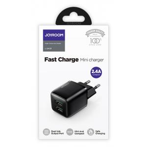 JOYROOM φορτιστής τοίχου L-2A121, 2x USB, 2.4A, μαύρος | eLabstore.gr JOYROOM φορτιστής τοίχου L-2A121, 2x USB, 2.4A, μαύρος | Αξεσουάρ κινητών | elabstore.gr