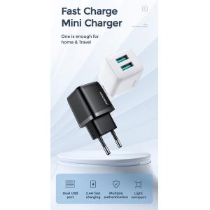 JOYROOM φορτιστής τοίχου L-2A121, 2x USB, 2.4A, λευκός | eLabstore.gr JOYROOM φορτιστής τοίχου L-2A121, 2x USB, 2.4A, λευκός | Αξεσουάρ κινητών | elabstore.gr