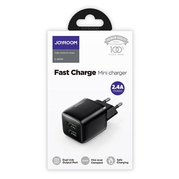 JOYROOM φορτιστής τοίχου L-2A121, 2x USB, 2.4A, λευκός | eLabstore.gr JOYROOM φορτιστής τοίχου L-2A121, 2x USB, 2.4A, λευκός | Αξεσουάρ κινητών | elabstore.gr