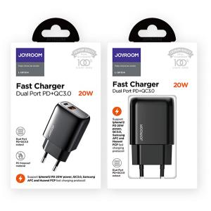 JOYROOM φορτιστής τοίχου L-QP204, USB + Type-C, 3A, μαύρος | eLabstore.gr JOYROOM φορτιστής τοίχου L-QP204, USB + Type-C, 3A, μαύρος | Αξεσουάρ κινητών | elabstore.gr