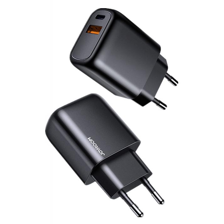 JOYROOM φορτιστής τοίχου L-QP204, USB + Type-C, 3A, μαύρος | eLabstore.gr JOYROOM φορτιστής τοίχου L-QP204, USB + Type-C, 3A, μαύρος | Αξεσουάρ κινητών | elabstore.gr