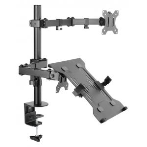 BRATECK βάση γραφείου LDT12-C1M2KN, για οθόνη 13"-32", 8kg, θέση laptop | Αναλώσιμα - Είδη Γραφείου | elabstore.gr