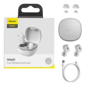 BASEUS earphones ENCOK WM01, true wireless, με θήκη φόρτισης, λευκά | eLabstore.gr BASEUS earphones ENCOK WM01, true wireless, με θήκη φόρτισης, λευκά | Αξεσουάρ κινητών | elabstore.gr