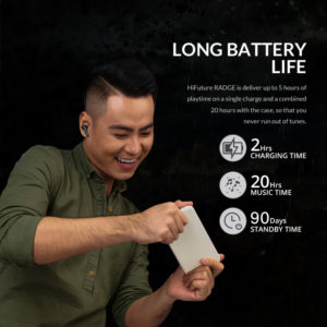HIFUTURE earphones Radge με θήκη φόρτισης, true wireless, μαύρα | Αξεσουάρ κινητών | elabstore.gr