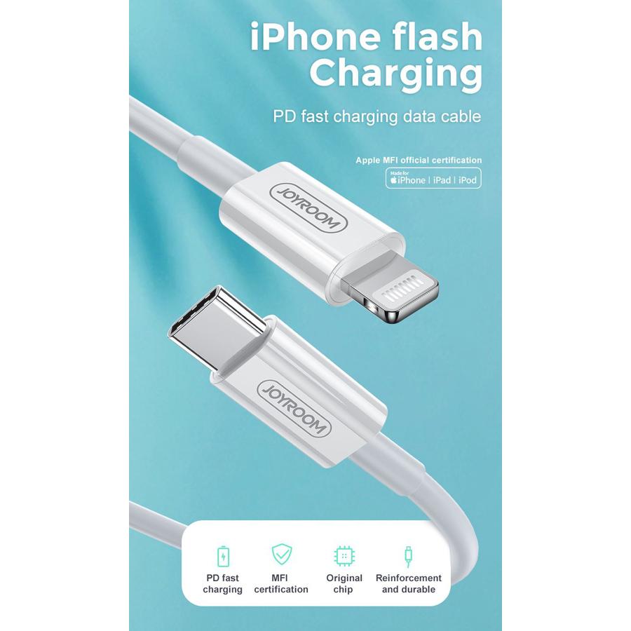 JOYROOM καλώδιο USB Type-C σε Lightning S-M421, 3A, PD, 2m, λευκό | eLabstore.gr JOYROOM καλώδιο USB Type-C σε Lightning S-M421, 3A, PD, 2m, λευκό | Αξεσουάρ κινητών | elabstore.gr