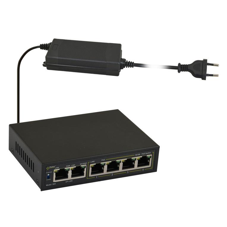 PULSAR PoE Ethernet Switch S64, 6x ports 10/100Mb/s | eLabstore.gr PULSAR PoE Ethernet Switch S64, 6x ports 10/100Mb/s | Κλειστό Κύκλωμα CCTV | elabstore.gr