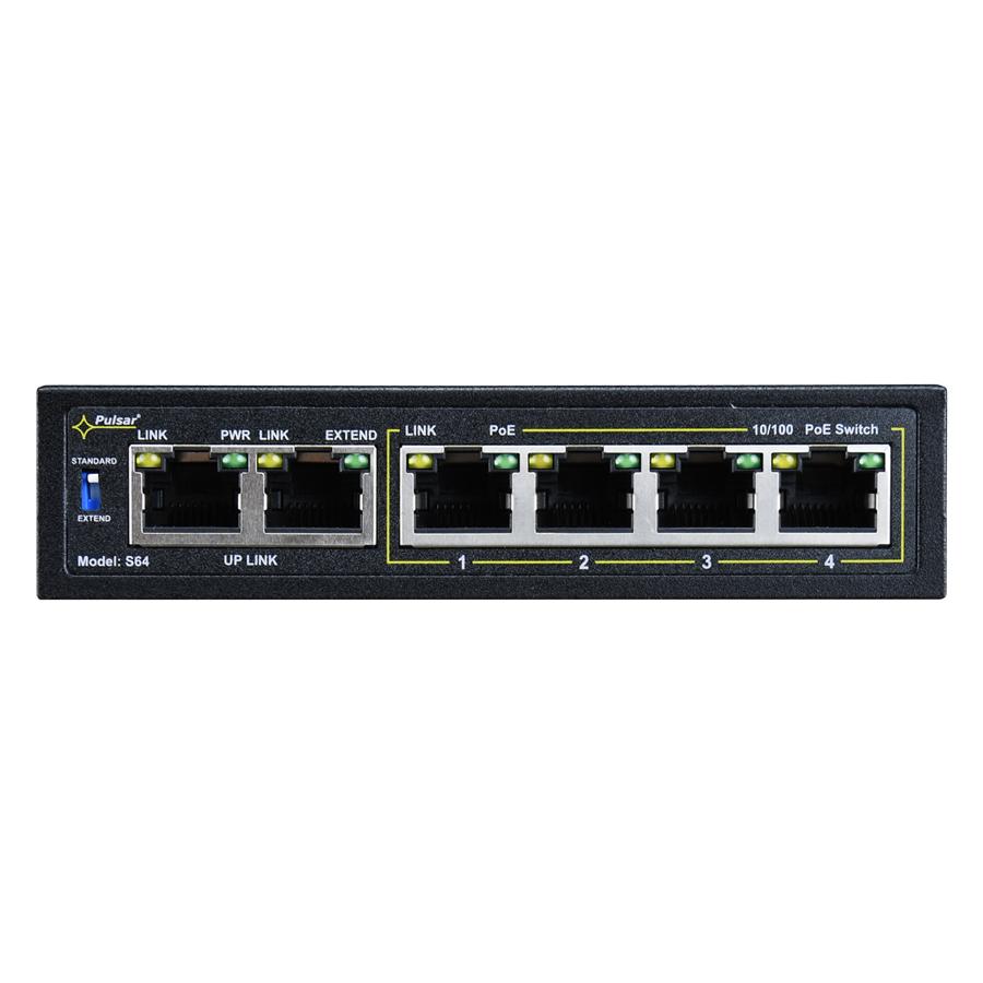 PULSAR PoE Ethernet Switch S64, 6x ports 10/100Mb/s | eLabstore.gr PULSAR PoE Ethernet Switch S64, 6x ports 10/100Mb/s | Κλειστό Κύκλωμα CCTV | elabstore.gr