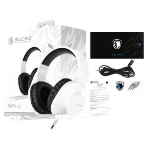 SADES Gaming Headset Spirits SA-721, multiplatform, 3.5mm, λευκό | Συνοδευτικά PC | elabstore.gr