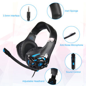 SADES gaming headset SA-822, 3.5mm, 50mm, μαύρο | Συνοδευτικά PC | elabstore.gr