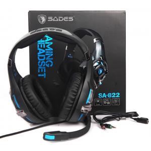 SADES gaming headset SA-822, 3.5mm, 50mm, μαύρο | Συνοδευτικά PC | elabstore.gr