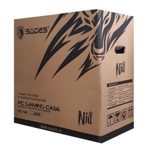 SADES PC case Niu mid tower 423x210x453mm, 1x fan, διάφανο πλαϊνό, μαύρο | PC & Αναβάθμιση | elabstore.gr
