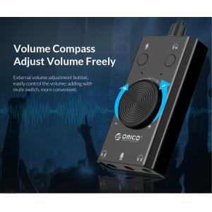 ORICO USB κάρτα ήχου SC2, USB 2.0, 3x 3.5mm, volume control, μαύρο | PC & Αναβάθμιση | elabstore.gr