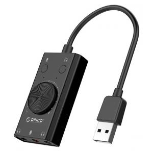 ORICO USB κάρτα ήχου SC2, USB 2.0, 3x 3.5mm, volume control, μαύρο | PC & Αναβάθμιση | elabstore.gr