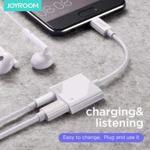 JOYROOM καλώδιο USB Type-C σε Type-C & 3.5mm SH-C1, 3A, 0.12m, λευκό | Αξεσουάρ κινητών | elabstore.gr