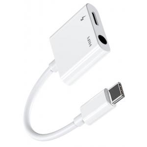 JOYROOM καλώδιο USB Type-C σε Type-C & 3.5mm SH-C1, 3A, 0.12m, λευκό | Αξεσουάρ κινητών | elabstore.gr