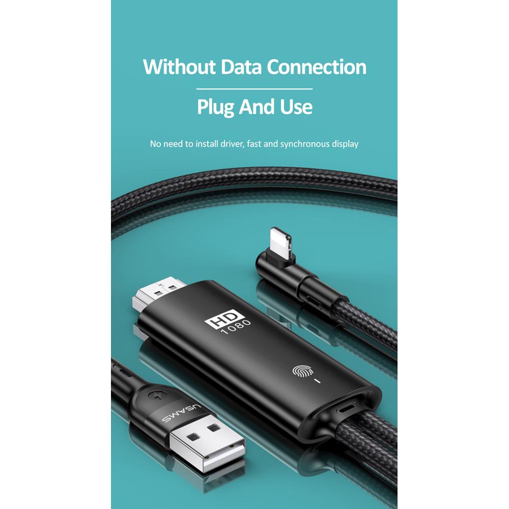 USAMS καλώδιο Lightning σε HDMI U53, με USB τροφοδοσία, 2m, μαύρο | eLabstore.gr USAMS καλώδιο Lightning σε HDMI U53, με USB τροφοδοσία, 2m, μαύρο | Αξεσουάρ κινητών | elabstore.gr