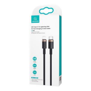 USAMS καλώδιο Type-C σε Lightning U63, 20W, 2m, μαύρο | Αξεσουάρ κινητών | elabstore.gr