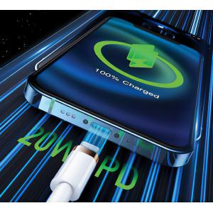 USAMS καλώδιο Type-C σε Lightning U63, 20W, 2m, μαύρο | Αξεσουάρ κινητών | elabstore.gr