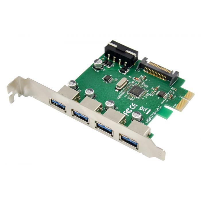 POWERTECH κάρτα επέκτασης PCIe σε 4x USB 3.0 ST66, VL805 + RTL8153 | PC & Αναβάθμιση | elabstore.gr