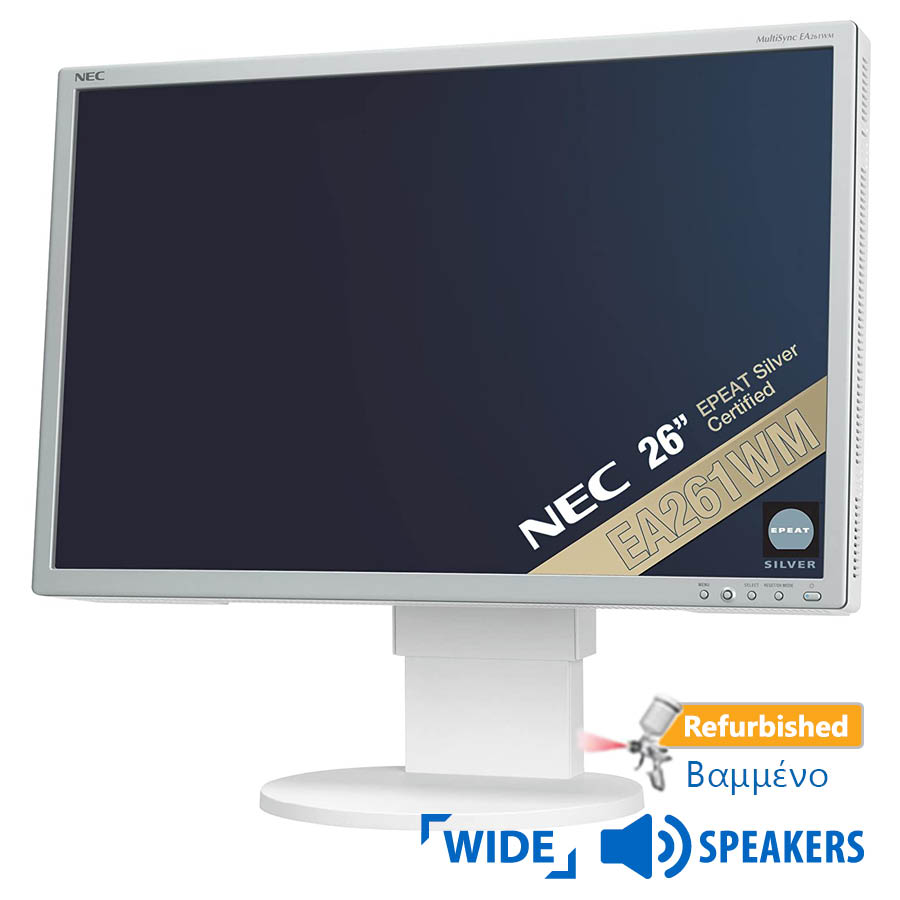 Used Monitor EA261WM TFT/ NEC/ 26"/ 1920x1200/ Wide/ White/ w/ Speakers/ D-SUB & DVI-D &USB HUB | eLabstore.gr Used Monitor EA261WM TFT/NEC/26"/1920x1200/Wide/White/w/Speakers/D-SUB & DVI-D &USB HUB | Refurbished | elabstore.gr