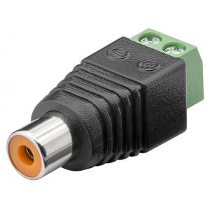 GOOBAY βύσμα RCA θηλυκό σε terminal block 2pin 76741, 10τμχ | Κλειστό Κύκλωμα CCTV | elabstore.gr