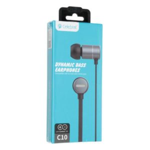 CELEBRAT earphones με μικρόφωνο C10, 3.5mm, 1.2m, μαύρα | Αξεσουάρ κινητών | elabstore.gr