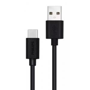 PHILIPS καλώδιο USB σε USB Type-C DLC3104A-00, 1.2m, μαύρο | Αξεσουάρ κινητών | elabstore.gr