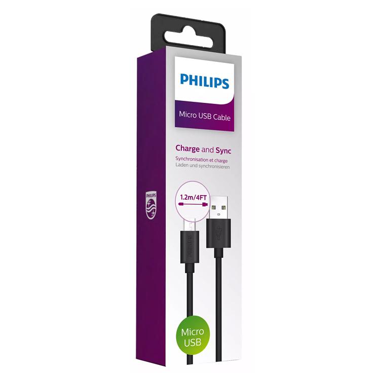 PHILIPS καλώδιο USB σε Micro USB DLC3104U-00, 1.2m, μαύρο | eLabstore.gr PHILIPS καλώδιο USB σε Micro USB DLC3104U-00, 1.2m, μαύρο | Αξεσουάρ κινητών | elabstore.gr