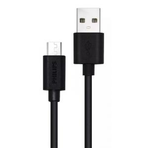 PHILIPS καλώδιο USB σε Micro USB DLC3104U-00, 1.2m, μαύρο | Αξεσουάρ κινητών | elabstore.gr