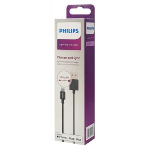 PHILIPS καλώδιο USB σε Lightning  DLC3104V-00, 1.2m, μαύρο | Αξεσουάρ κινητών | elabstore.gr