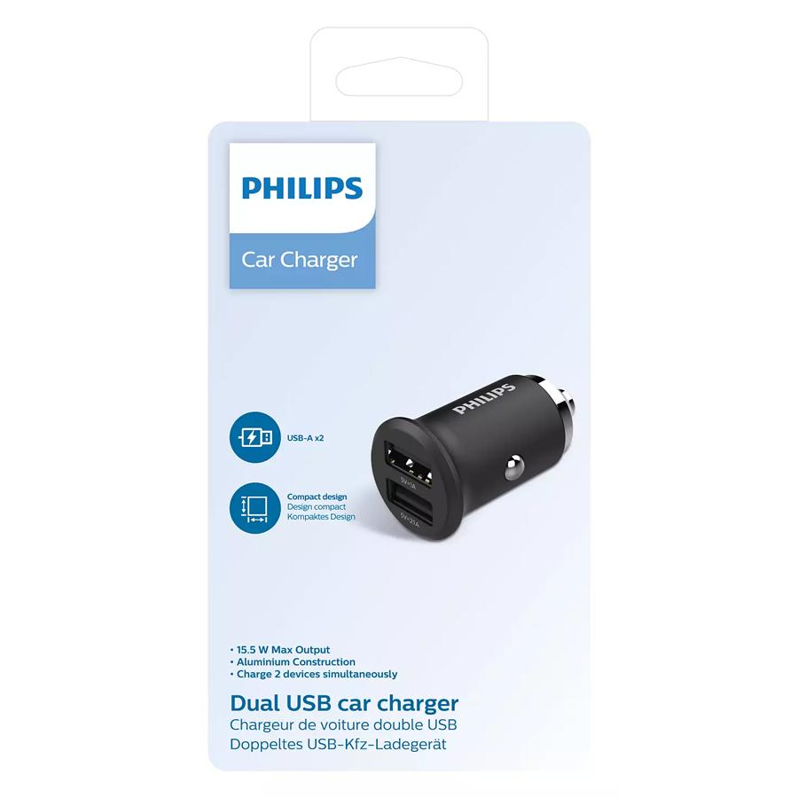 PHILIPS φορτιστής αυτοκινήτου DLP2520-00, 2x USB, 3.1A 15.5W, μαύρος | eLabstore.gr PHILIPS φορτιστής αυτοκινήτου DLP2520-00, 2x USB, 3.1A 15.5W, μαύρος | Αξεσουάρ κινητών | elabstore.gr
