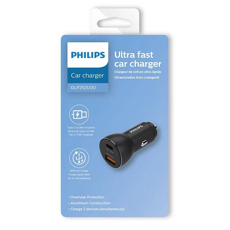 PHILIPS φορτιστής αυτοκινήτου DLP2521-00, USB & Type-C, 36W, μαύρος | eLabstore.gr PHILIPS φορτιστής αυτοκινήτου DLP2521-00, USB & Type-C, 36W, μαύρος | Αξεσουάρ κινητών | elabstore.gr