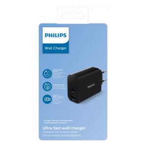 PHILIPS φορτιστής τοίχου DLP2621-12, USB & Type-C, 30W, μαύρος | eLabstore.gr PHILIPS φορτιστής τοίχου DLP2621-12, USB & Type-C, 30W, μαύρος | Αξεσουάρ κινητών | elabstore.gr