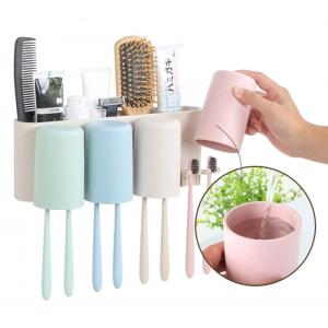 ECOCO βάση οδοντόβουρτσας με 4 ποτήρια E1702, μπεζ | Οικιακές & Προσωπικές Συσκευές | elabstore.gr