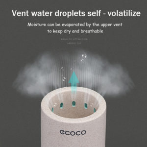 ECOCO θήκη οδοντόβουρτσας με ποτήρι E1901, μπεζ | Οικιακές & Προσωπικές Συσκευές | elabstore.gr