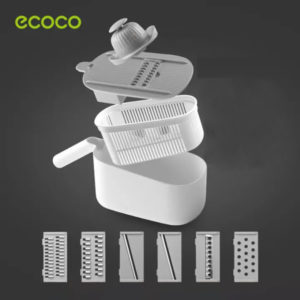 ECOCO πολυκόφτης λαχανικών E1909, 6 εξαρτήματα κοπής, λευκός-γκρι | Οικιακές & Προσωπικές Συσκευές | elabstore.gr