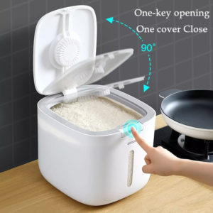 ECOCO δοχείο αποθήκευσης ρυζιού E2029, 5kg, λευκό-γκρι | Οικιακές & Προσωπικές Συσκευές | elabstore.gr