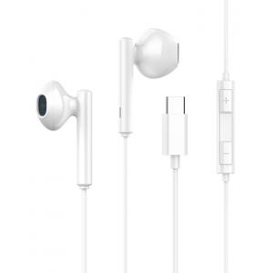 CELEBRAT earphones με μικρόφωνο G16, Type-C, 1.2m, λευκά | Αξεσουάρ κινητών | elabstore.gr