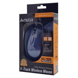 A4TECH ασύρματο ποντίκι G3-760N, 1200DPI, 3 πλήκτρα, μπλε | Συνοδευτικά PC | elabstore.gr