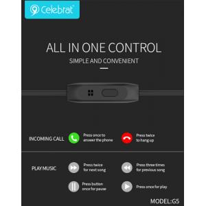 CELEBRAT earphones με μικρόφωνο G5, 3.5mm, 1.2m, μαύρα | eLabstore.gr CELEBRAT earphones με μικρόφωνο G5, 3.5mm, 1.2m, μαύρα | Αξεσουάρ κινητών | elabstore.gr
