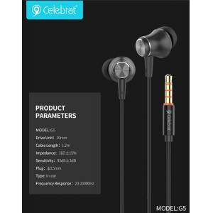 CELEBRAT earphones με μικρόφωνο G5, 3.5mm, 1.2m, μαύρα | eLabstore.gr CELEBRAT earphones με μικρόφωνο G5, 3.5mm, 1.2m, μαύρα | Αξεσουάρ κινητών | elabstore.gr