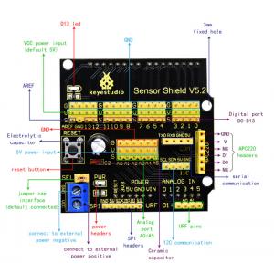 KEYESTUDIO sensor shield V5 KS0004, συμβατό με Arduino | Gadgets - Αξεσουάρ | elabstore.gr